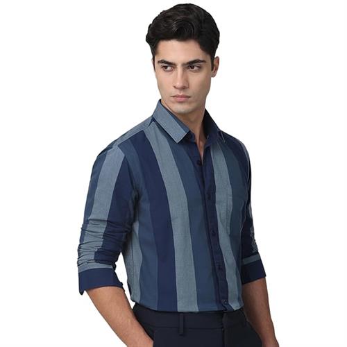 LONDON FOX MENS SHIRT GREY-BLUE XL