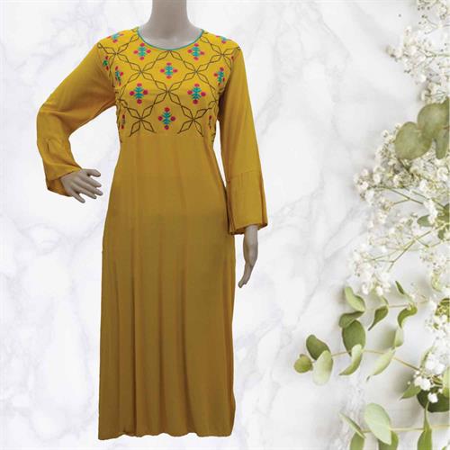 MG LONG KURTA YELLOW- XXL