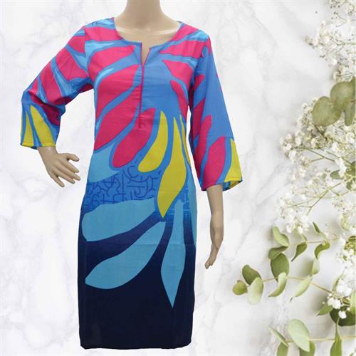 GAURANGI KURTA BLUE-PINK- XL