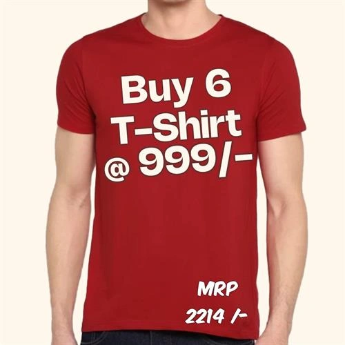 PACK OF 6 T-SHIRT COMBO OFFER SIZE-M