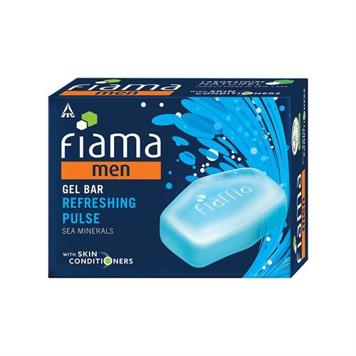  Fiama Men Refreshing Pulse Gel Bar, with Sea Minerals, with skin conditioners - 125gm
