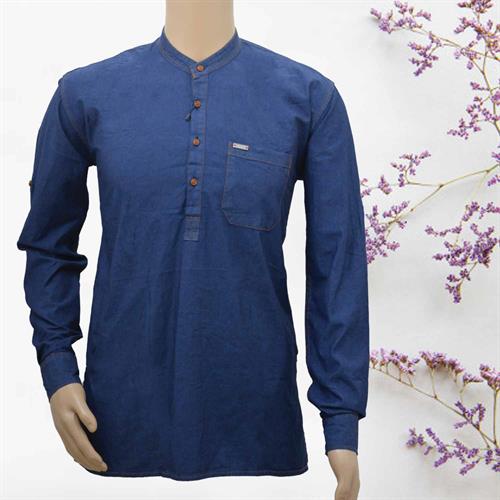 DENIM SHORT KURTA NAVY- M