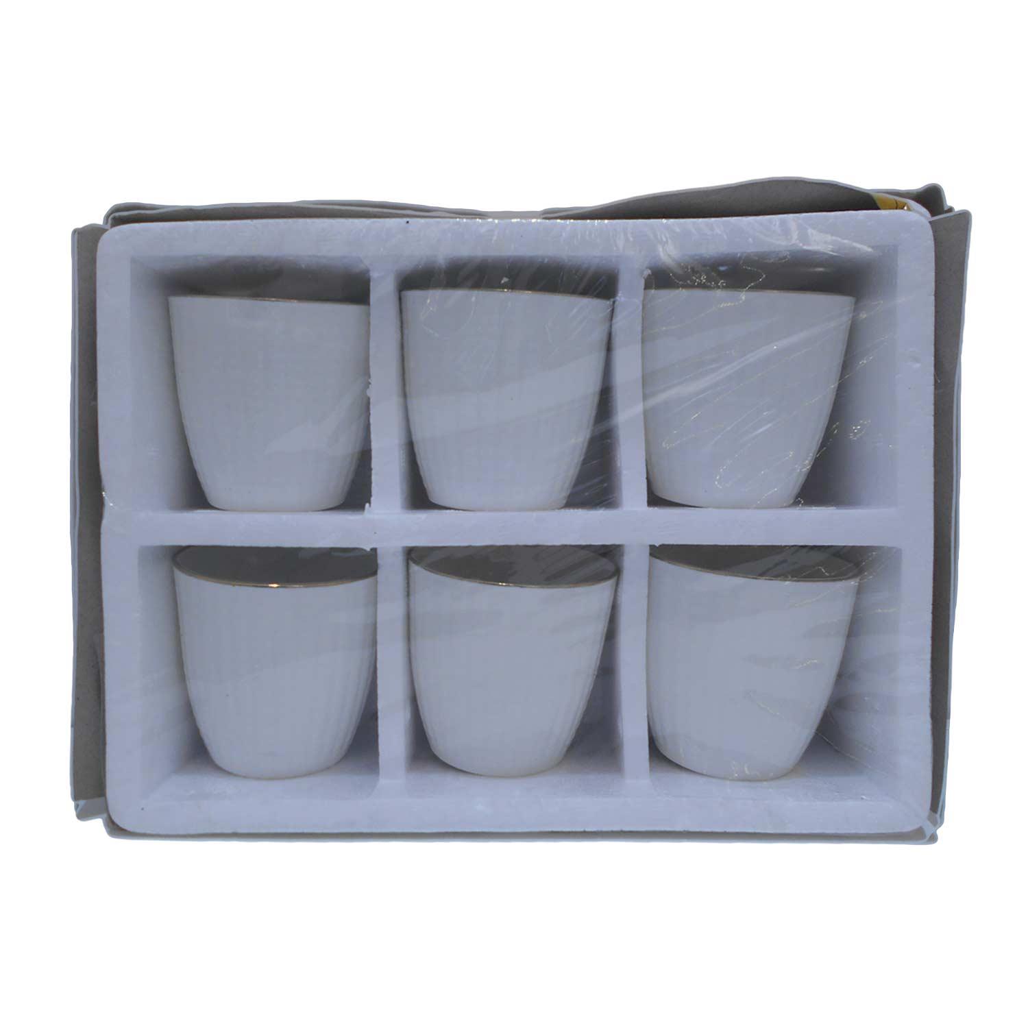 SANCY CUP SET WHITE SET OF 6 PCS