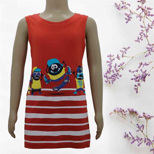 PINK & BLUE KID'S T-SHIRT PRINTED RED- 7-8 YEARS