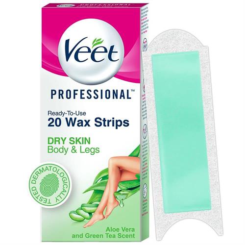  Veet Professional Waxing Strips Kit For Dry Skin, 20 Strips