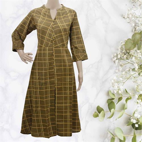 SHREE FROCK KURTA BROWN-YELLOW-L