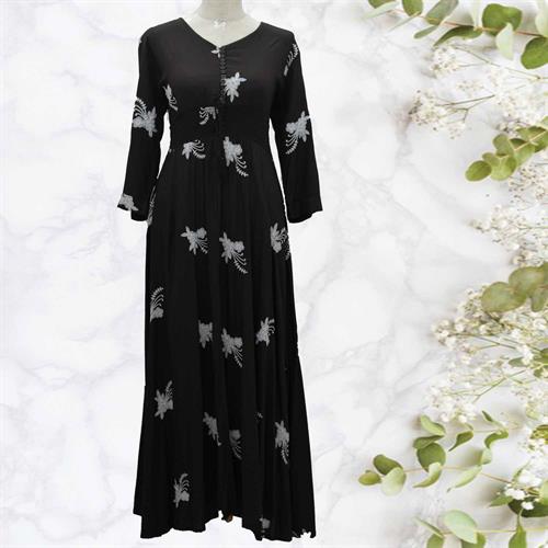 LUCKY GIRL LONG GOWN - BLACK - L