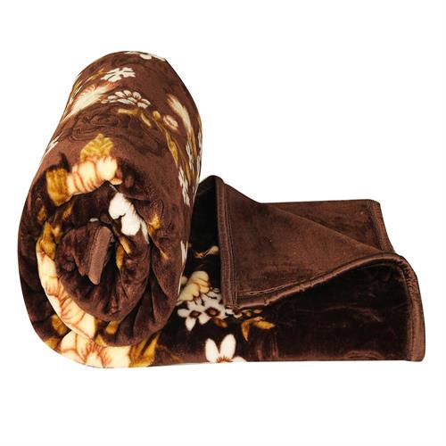SUPER SOFT BLANKET BROWN-MIX PRINTED - KING SIZE