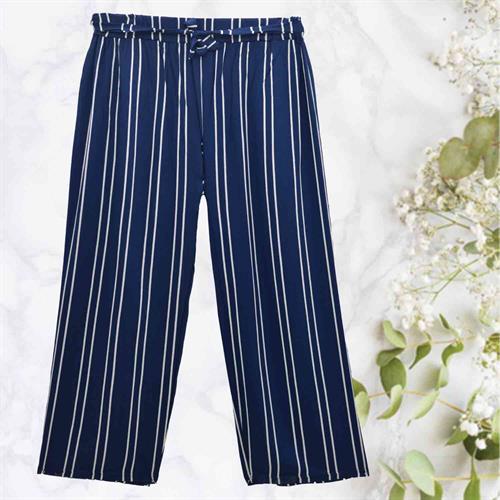 PLAZO PARIS - WHITE NAVY LINING - FREE SIZE