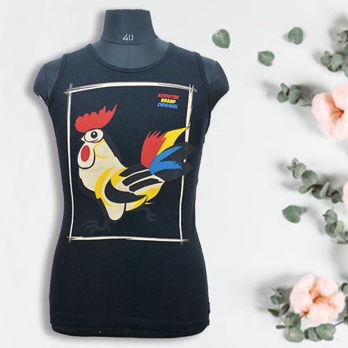 JOMO HALF T-SHIRT BLACK PRINTED- FREE SIZE