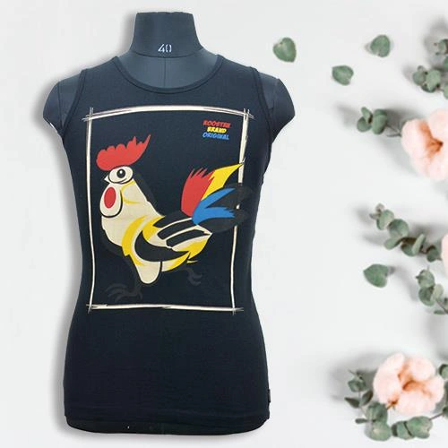 JOMO HALF T-SHIRT BLACK PRINTED- FREE SIZE