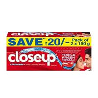 CLOSE-UP EVER FRESH RED HOT GEL TOOTHPASTE 2x150GM