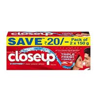 CLOSE-UP EVER FRESH RED HOT GEL TOOTHPASTE 2x150GM