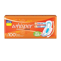 WHISPER CHOICE WINGS-XL SANITARY PAD 20PD