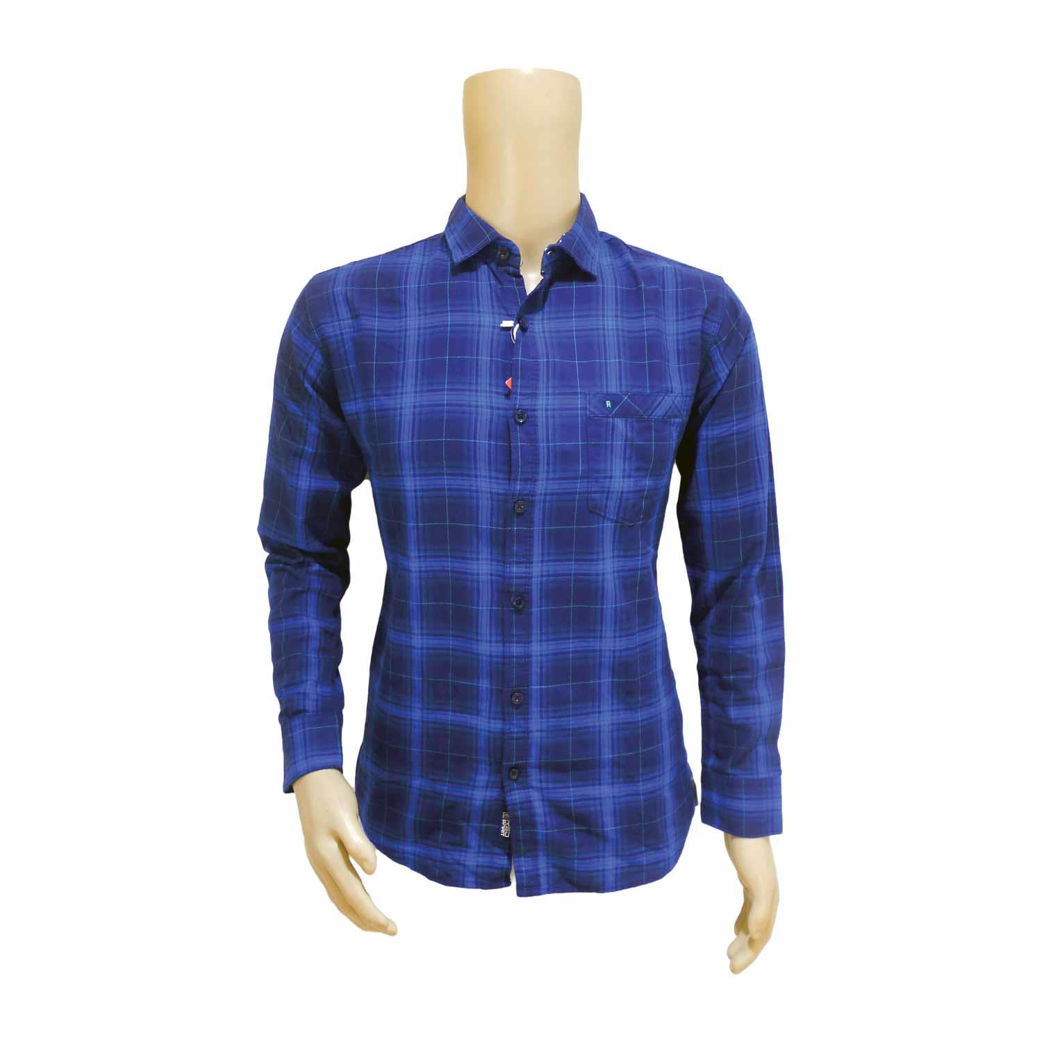 MEN'S SHIRT RED SPIRIT 2091 BLUE CHECK SIZE-L