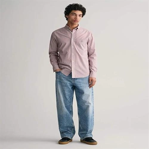 ZOOMMARK MENS SHIRT STRIPE PINK-XL
