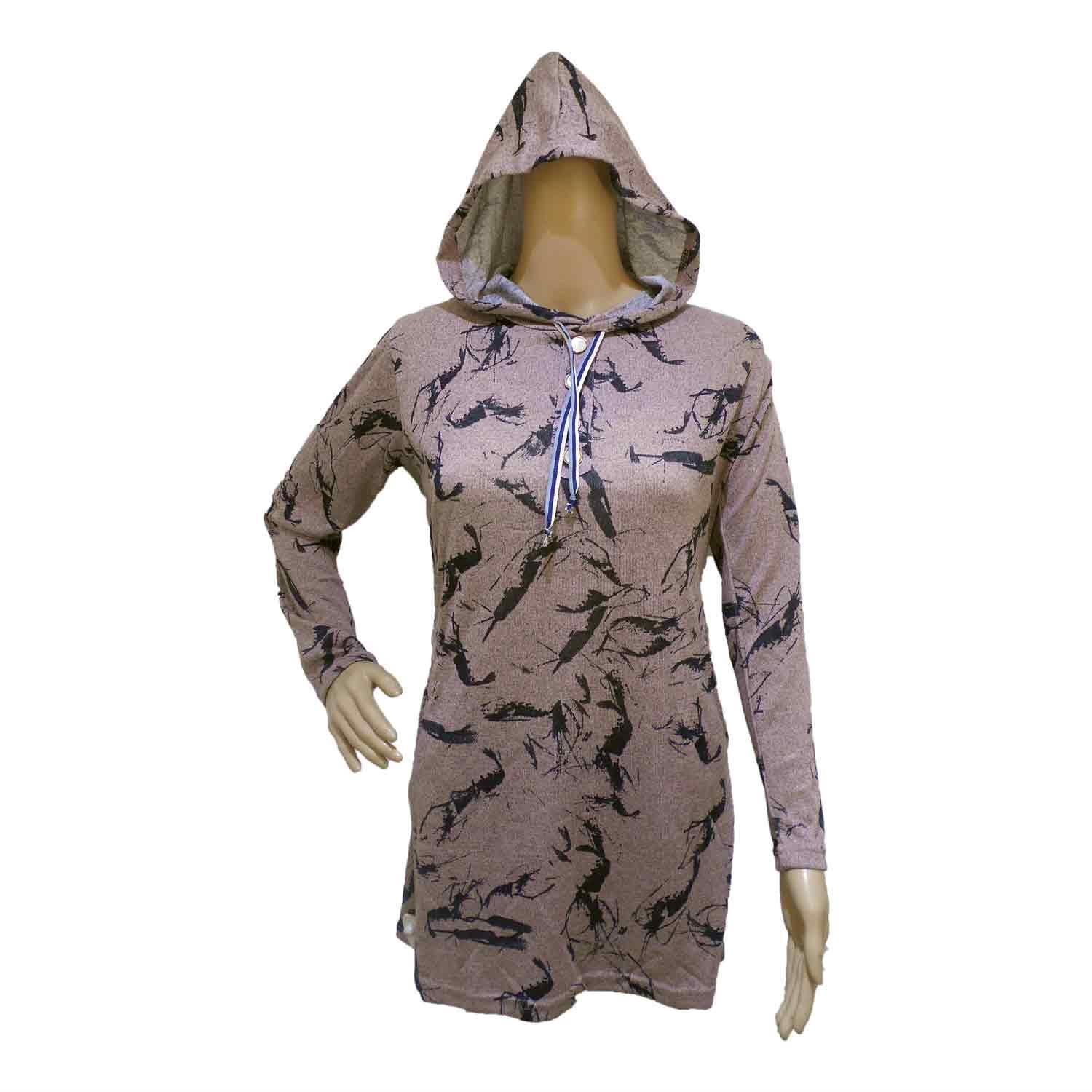 LADIE'S HOODIES TOP LIGHT PINK FREE SIZE
