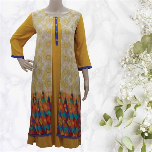 SHREE FROCK KURTI YELLOW-M