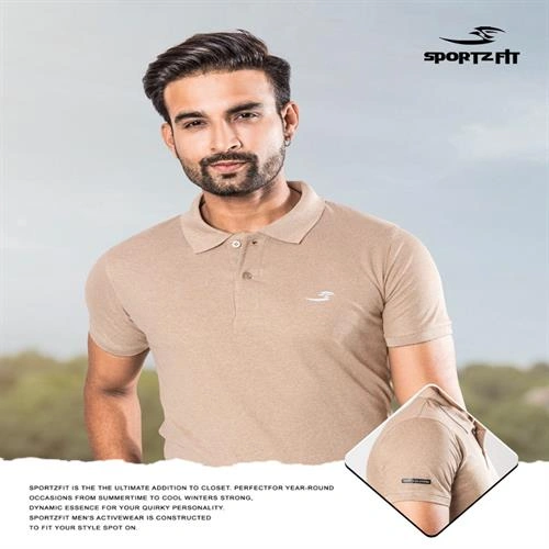 SPORTZ FIT MEN POLO T-SHIRT YELLOW-XL