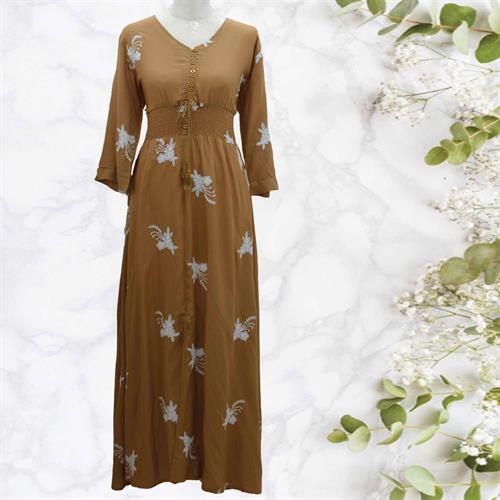 LUCKY GIRL LONG GOWN - LIGHT BROWN - L