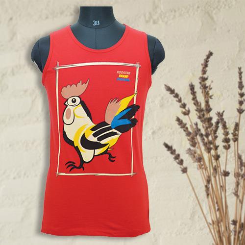 JOMO HALF T-SHIRT RED PRINTED- FREE SIZE