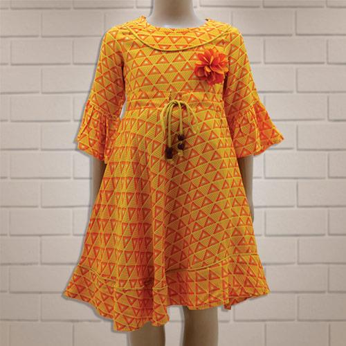 G.GIRL FROCK YELLOW-ORANGE- 4 Y