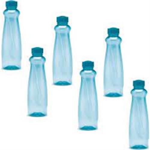 MILTON Deniz 1000 ml Bottle (Pack of 6, Blue, Plastic)