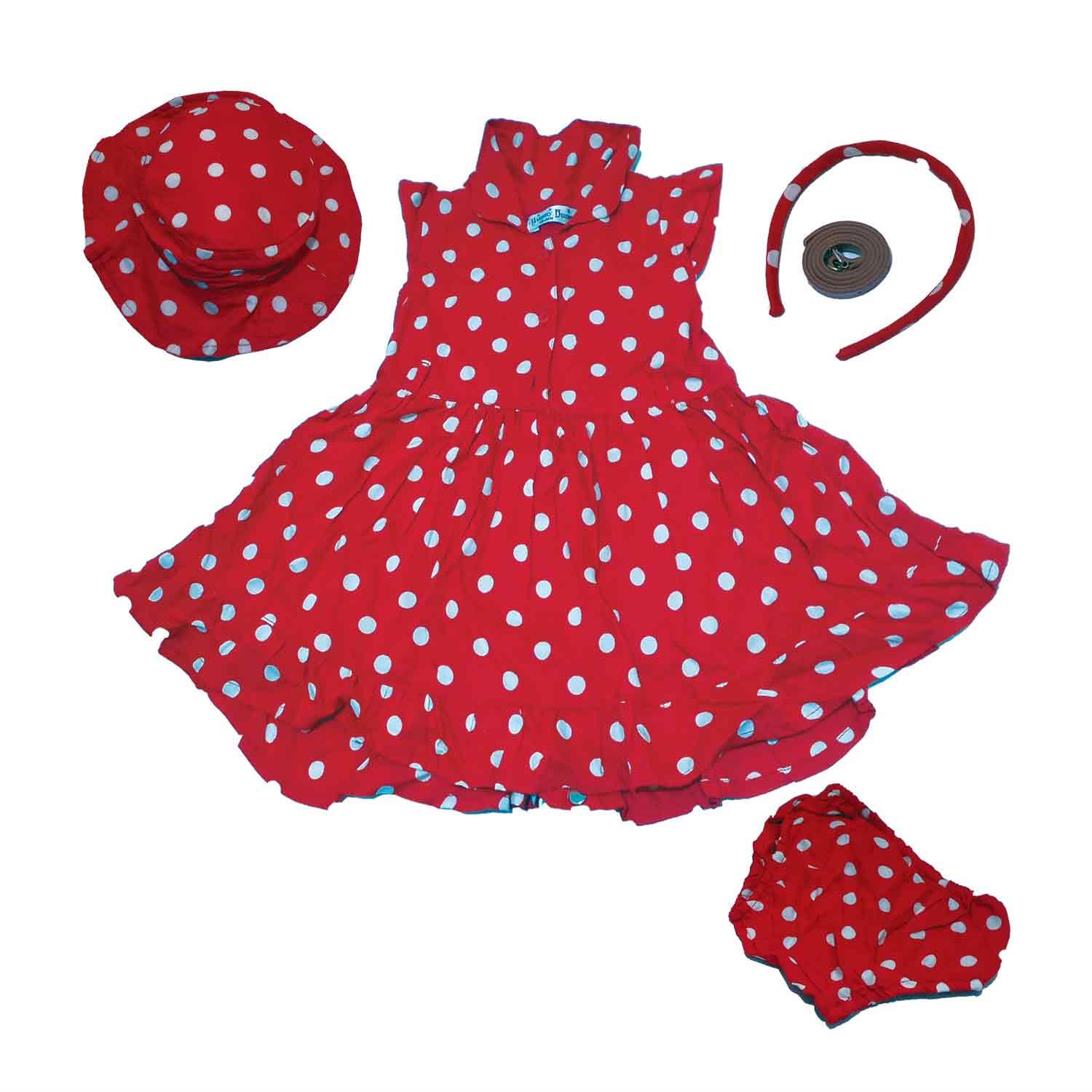 HUNNY-BUNNY FROCK ACCESSORIES RED 0-6MONTH