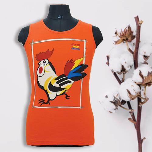 JOMO HALF T-SHIRT ORANGE PRINTED- FREE SIZE