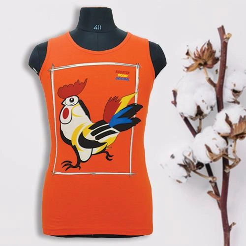 JOMO HALF T-SHIRT ORANGE PRINTED- FREE SIZE