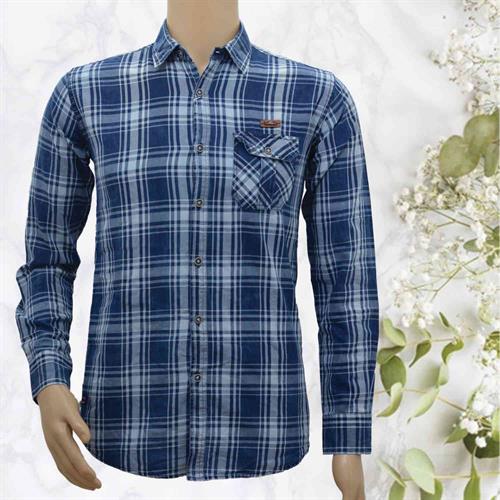 LONDON FOX CASUAL SHIRT CHECKS BLUE - M