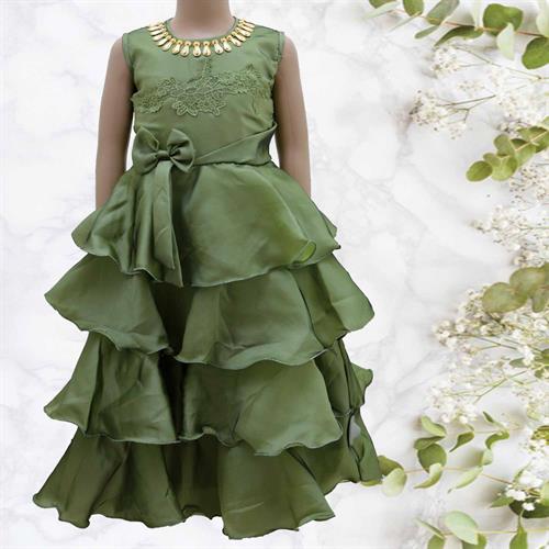 CREATION GIRLS FROCK GREEN- 22