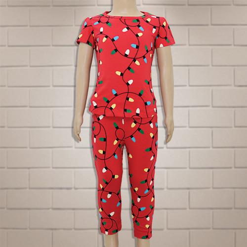 KIDS M-ONE CASUAL T-SHIRT & LOWER SET RED- 1 Y