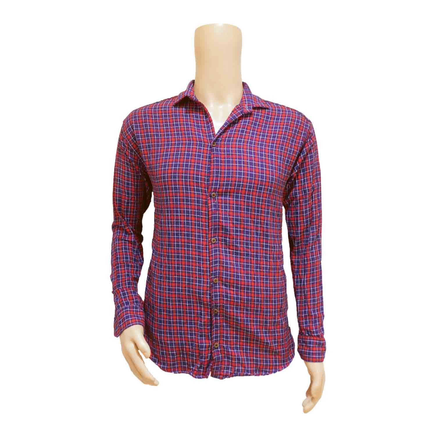 LOOX SHIRT RED-NAVY CHECKS SIZE-XL