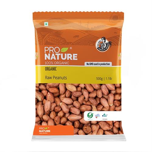 PRO NATURE ORGANIC RAW PEANUTS 500 GM