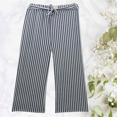 PLAZO PARIS - NAVY BLUE WHITE LINING - FREE SIZE 