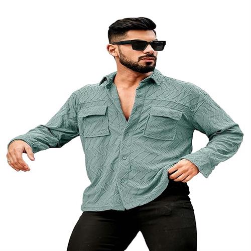 JIMMY & JORDEN MENS SHIRT HUNTER GREEN-L