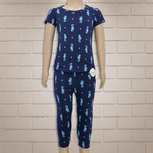 KIDS M-ONE CASUAL T-SHIRT & LOWER SET NAVY BLUE- 1 Y