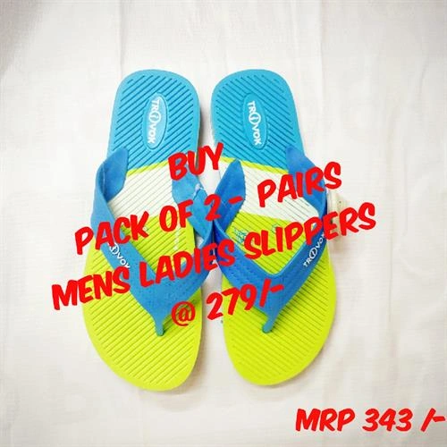 PACK OF 2-PAIRS TRV MENS-LADIES SLIPPERS 7