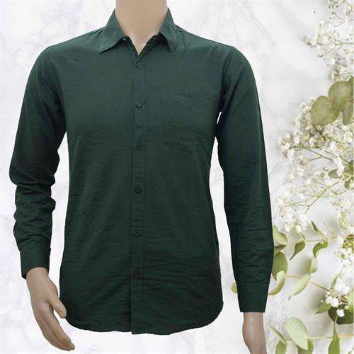 LONDON FOX CAUSAL SHIRT DARK GREEN - M