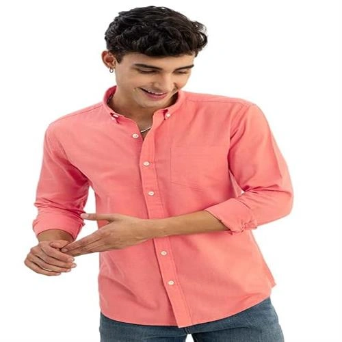 VINTAGE MENS SHIRT CORAL RED - L