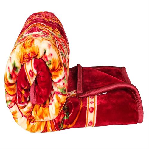 SUPER SOFT BLANKET RED & YELLOW PRINTED - KING SIZE