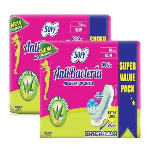 SOFY ANTI-BACTARIA XL WINGS SANITARY PAD 48PAD