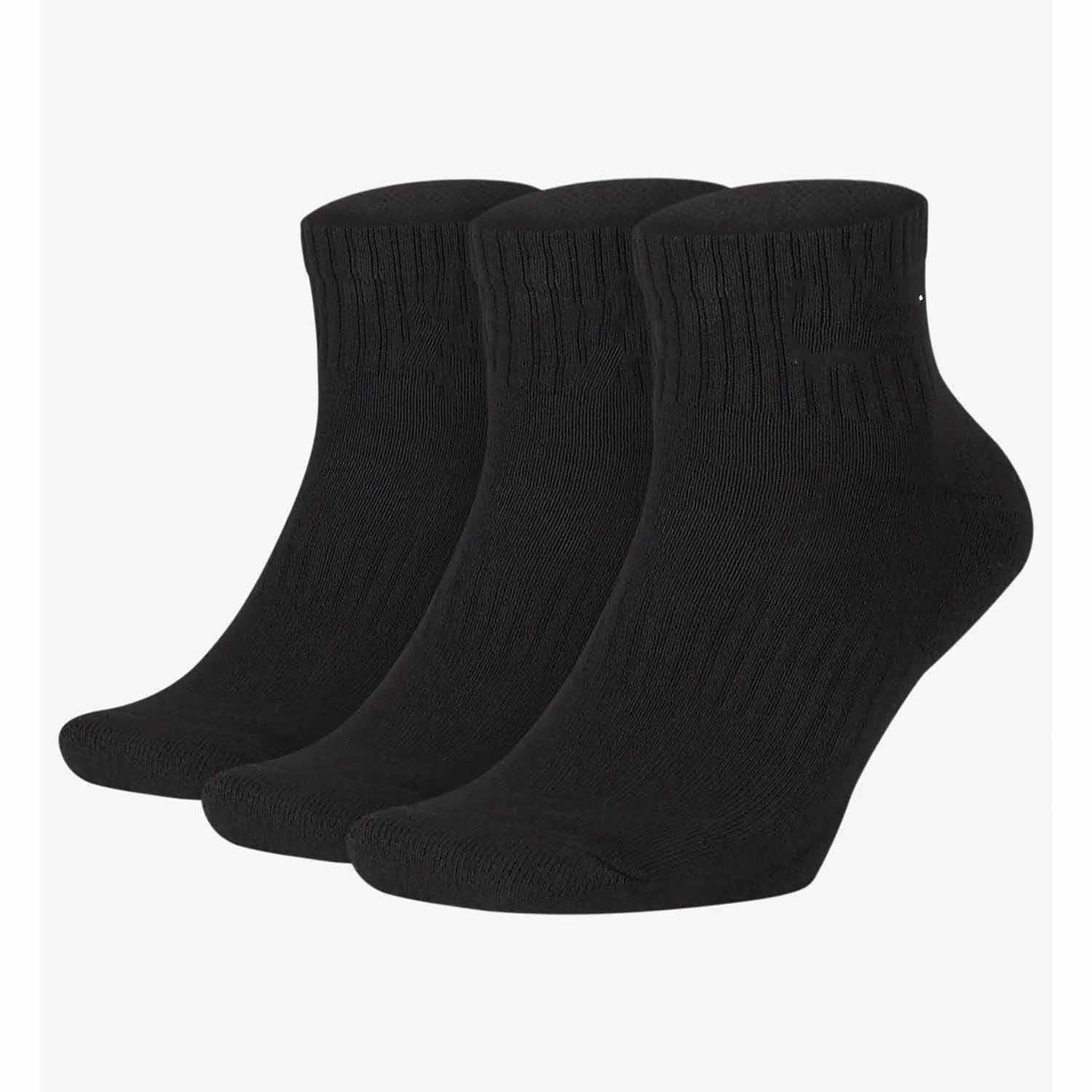 SPORT 3 PAIR ANKLE SOCKS BLACK