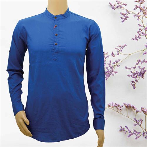 TRADE MARK SHORT KURTA ROYAL BLUE -M