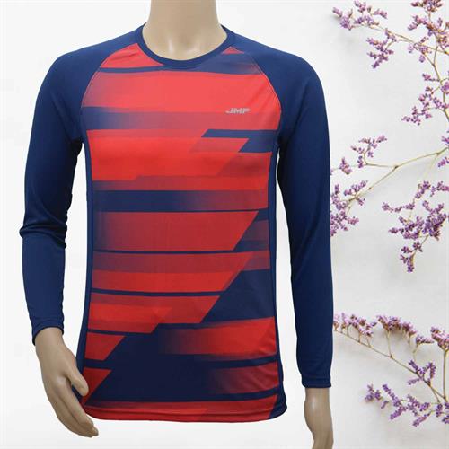 JMP SPORTS FULL SLEEVES T-SHIRT  RED-NAVY- S