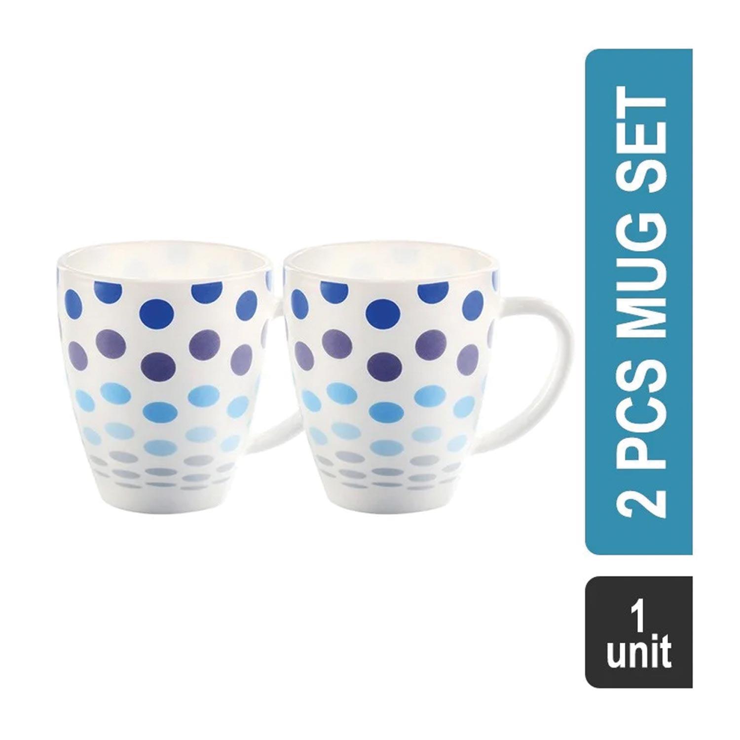 LARAH BOROSIL MILK MUG POLKA BLUE 2PCS