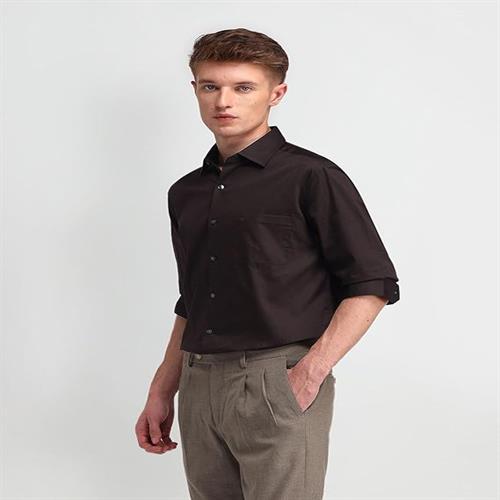 ZOOMMARK MENS SHIRT DARK BROWN-3XL