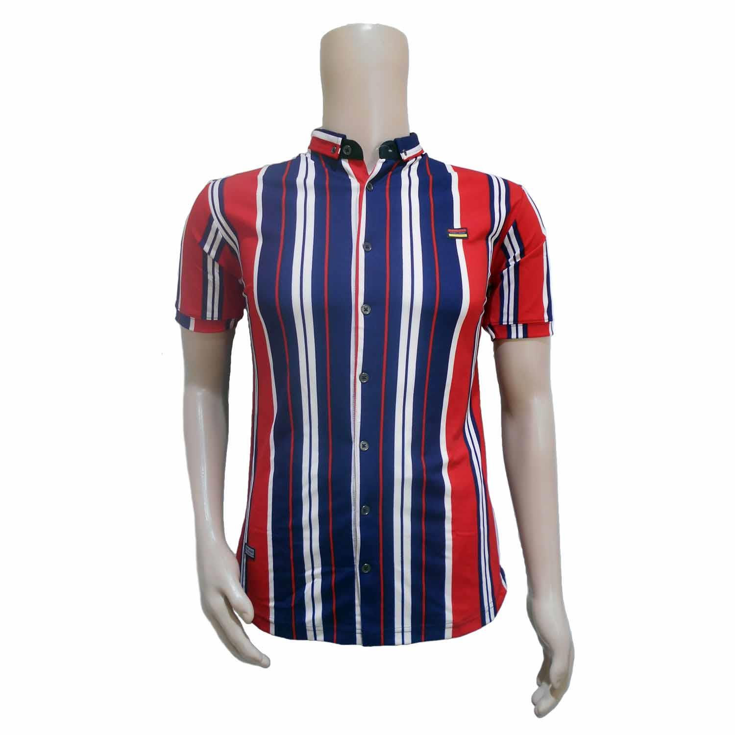 MEN'S CASUAL SHIRT THAILAND STRIPED RED SIZE-M