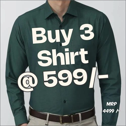 PACK OF 3 FULL SLEEVE MEN SHIRTS SIZE-M